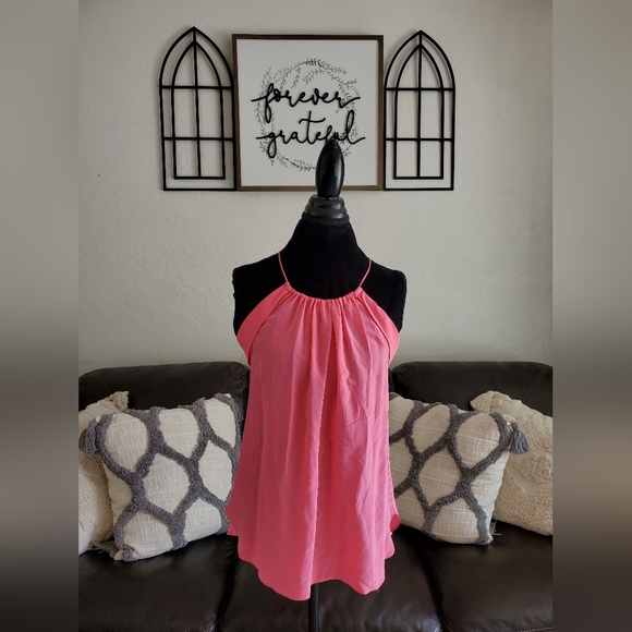 Trina Turk Bubble Gum Barbie Pink Strappy Tank Summer Vibes Boho Chic Classic - Picture 9 of 13